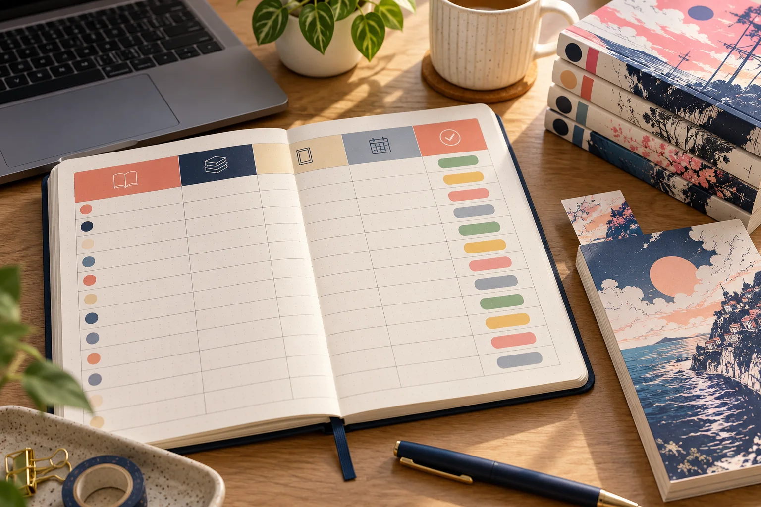 Carnet organisé pour suivre les tomes et leur statut